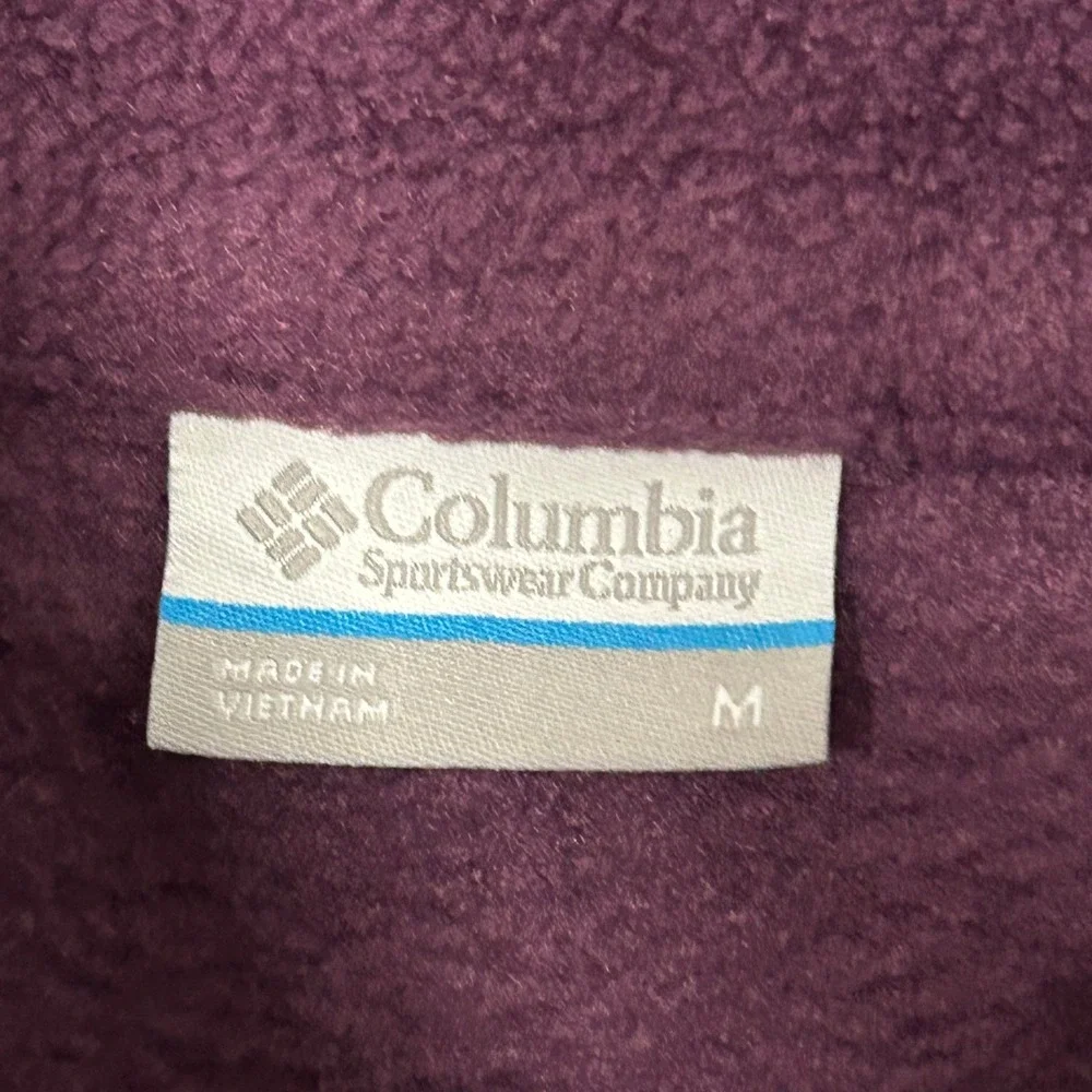 Columbia Fleece Jacket Womens Size M Purple Full Zip Mock Neck Outdoor WL6439